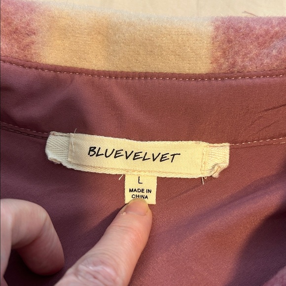 Oversized Plaid Longline Button Shacket Barn Jacket in Pink and Ivory Large NWT - Picture 7 of 7